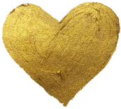 Gold Metallic Heart Brushstroke 	